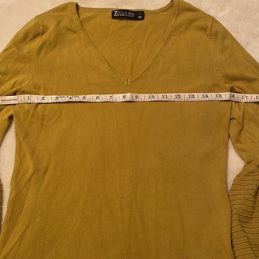 7th Avenue Mustard Yellow Tunic Bell Sleeves size S - Picture 3 of 10